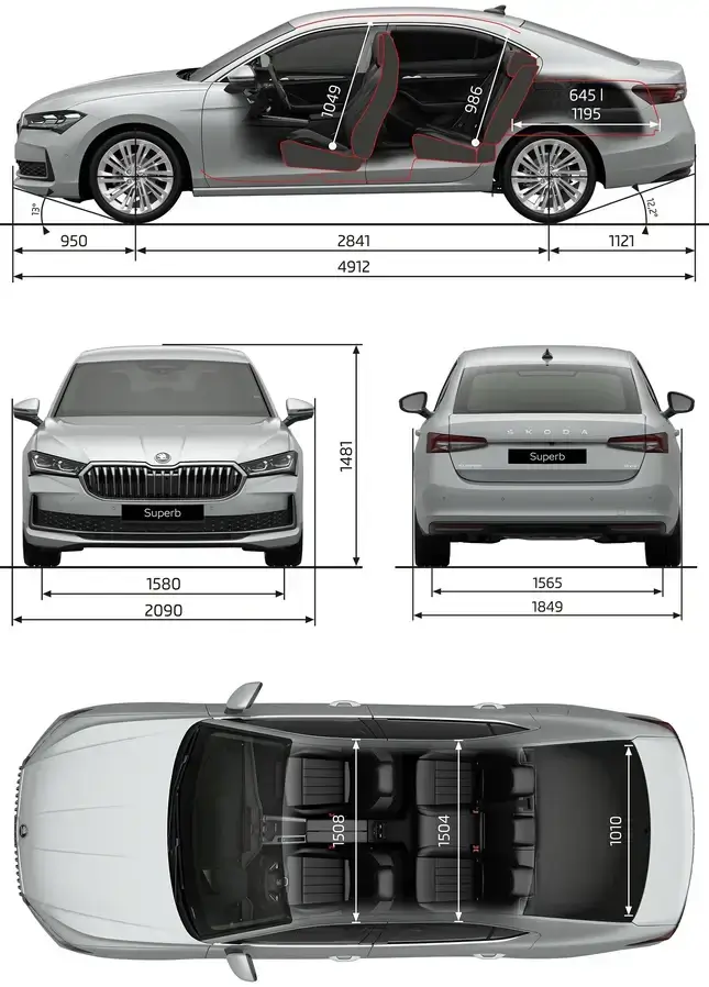 Rozměry Škoda Superb 2024