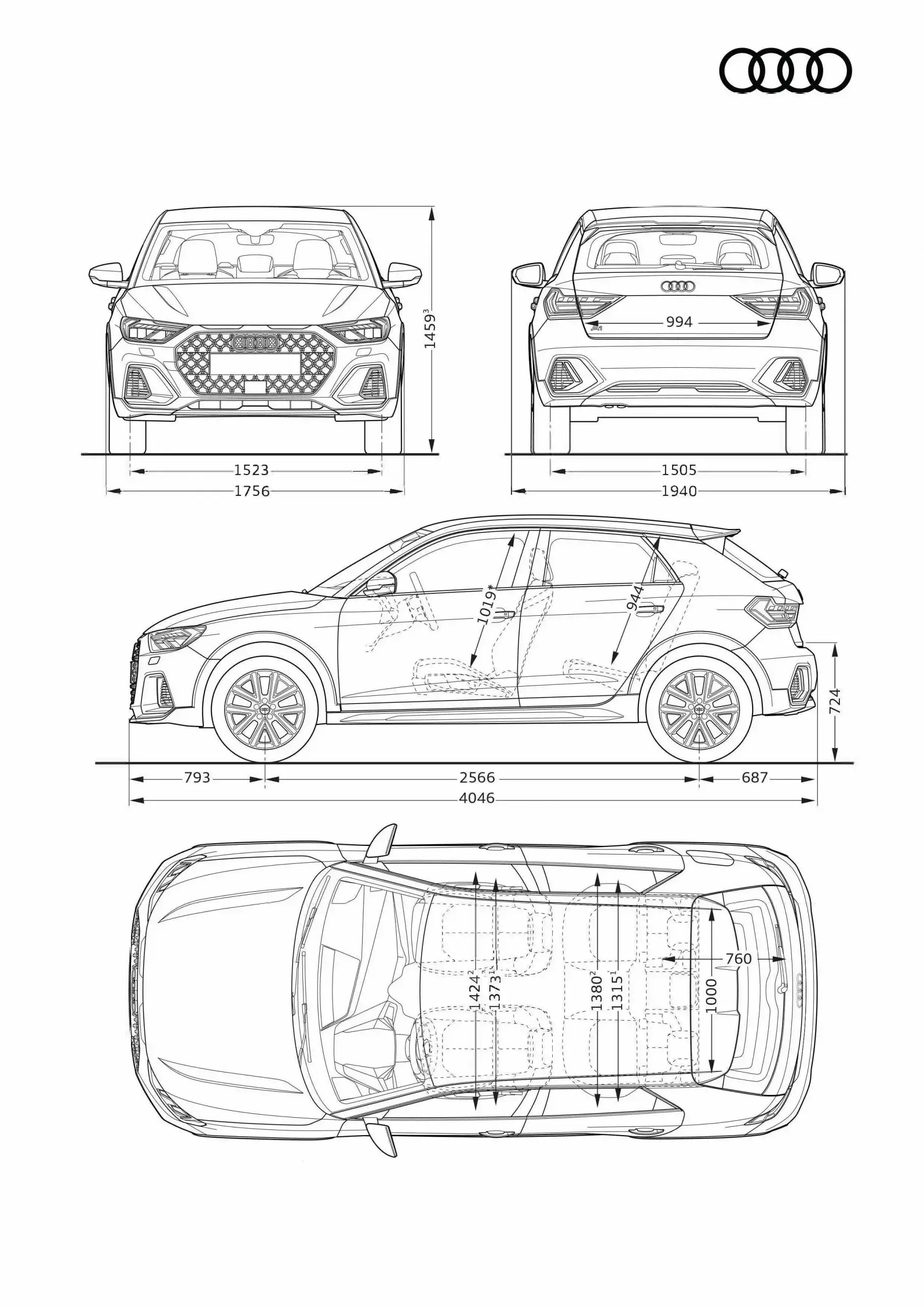 Rozmery Audi A1