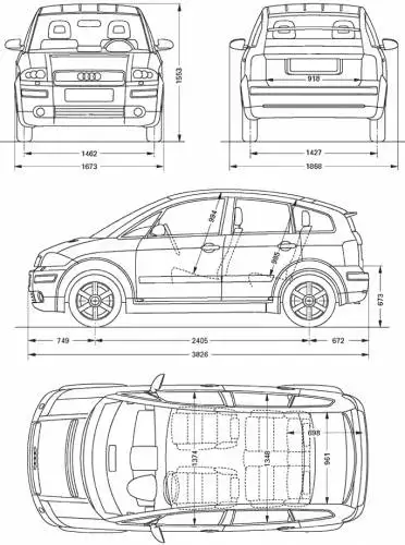 Rozmery Audi A2