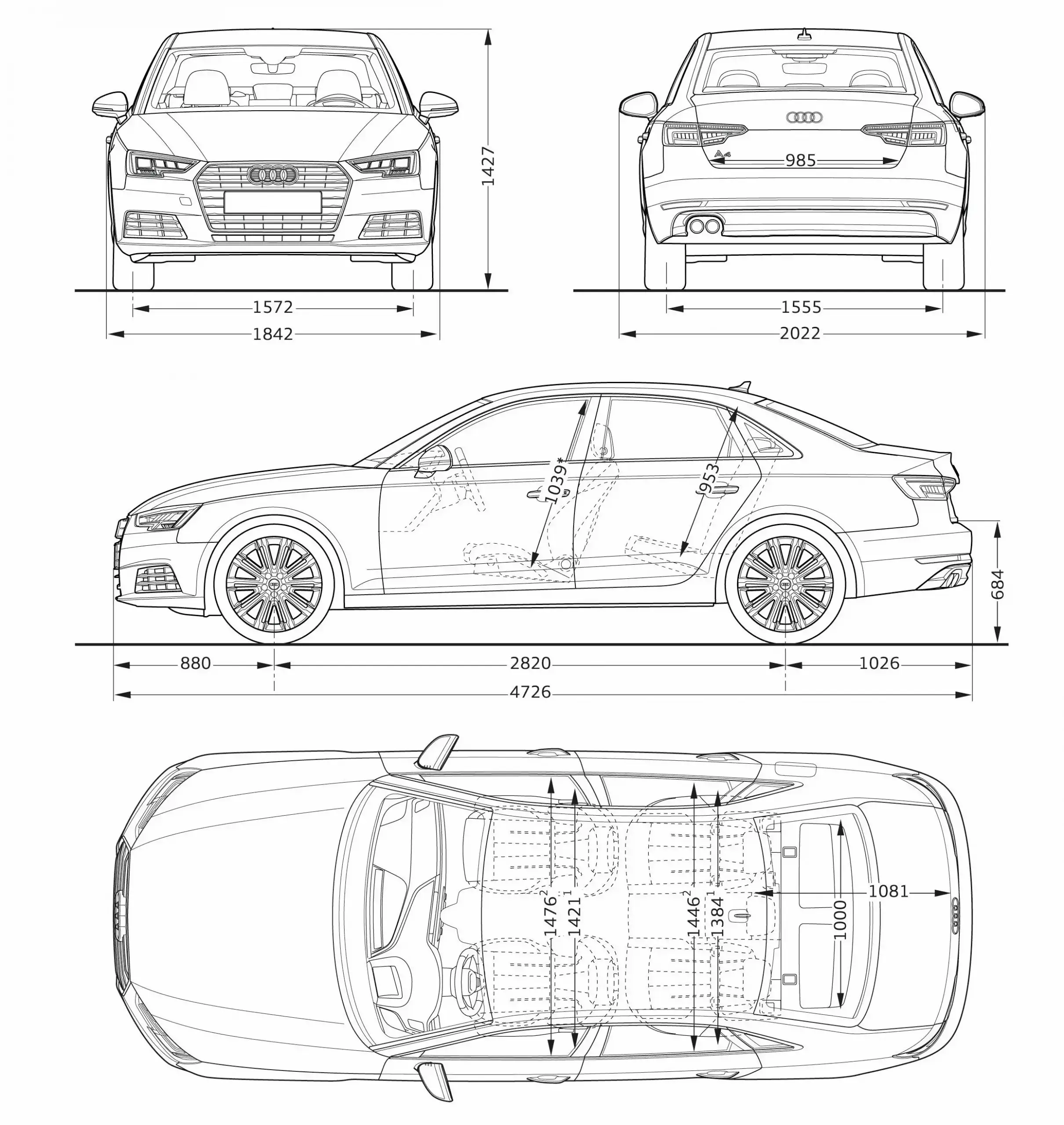 Rozmery Audi A4