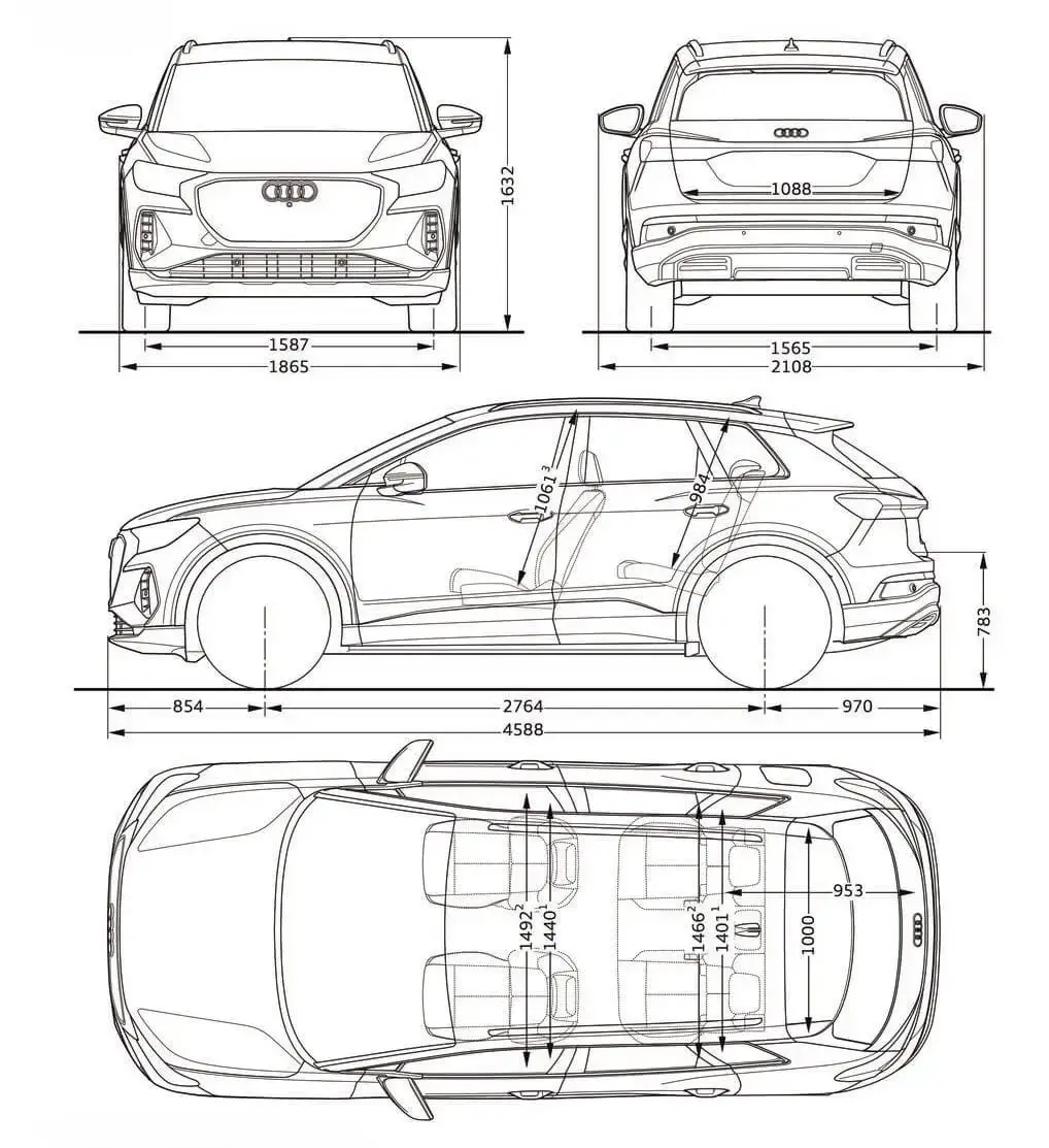 Rozmery Audi Q4 E-Tron