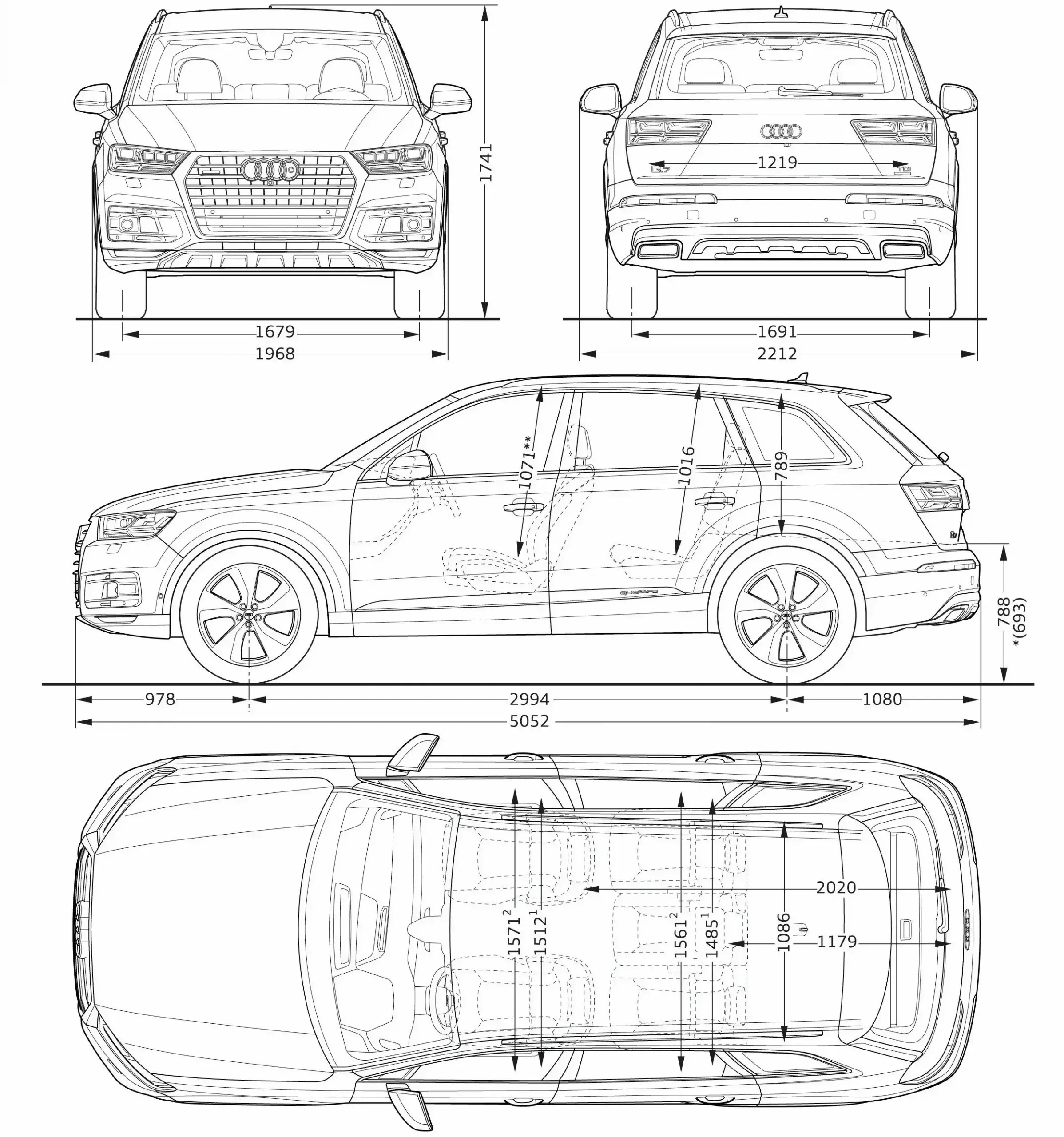 Rozmery Audi Q7