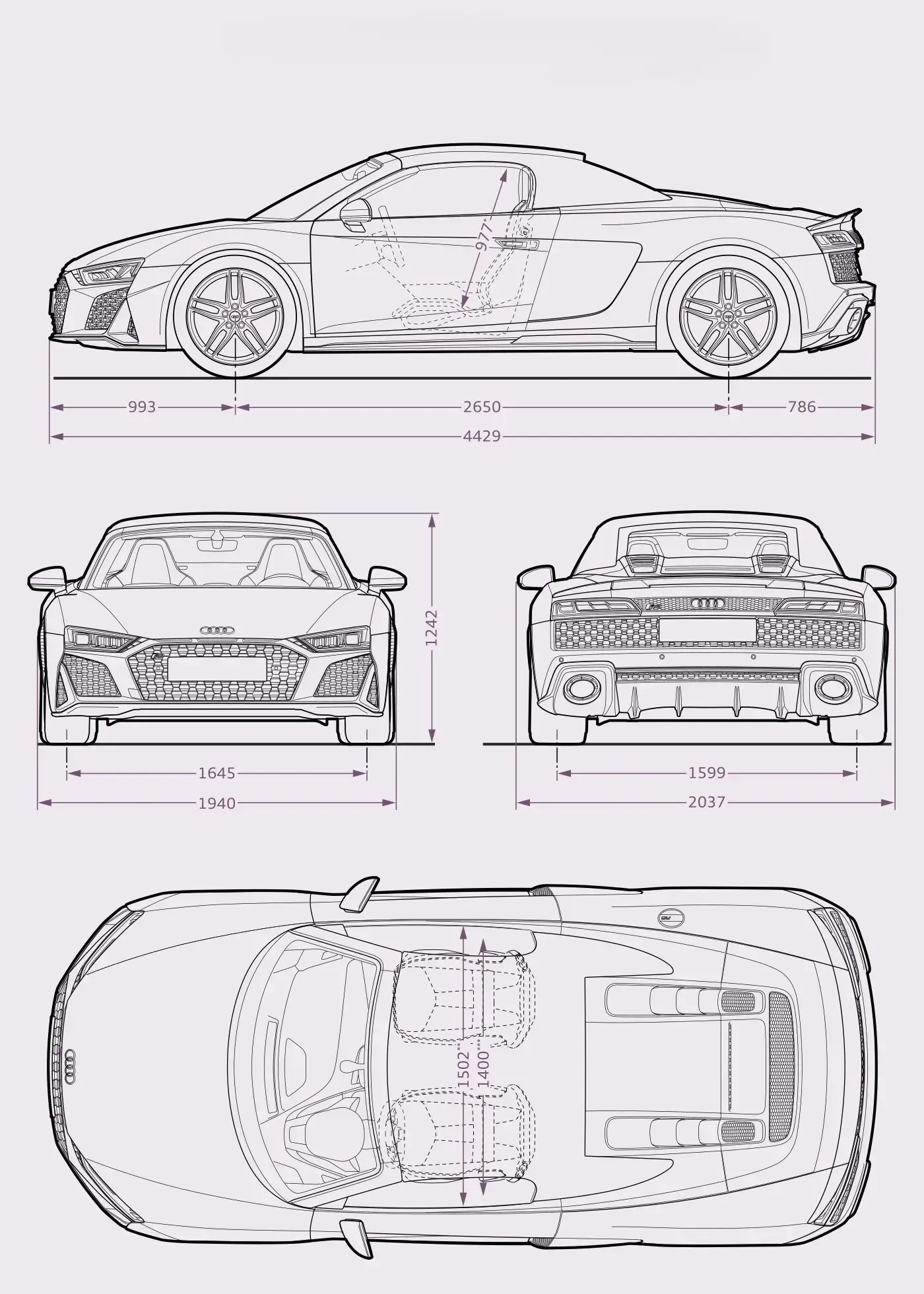 Rozmery Audi R8