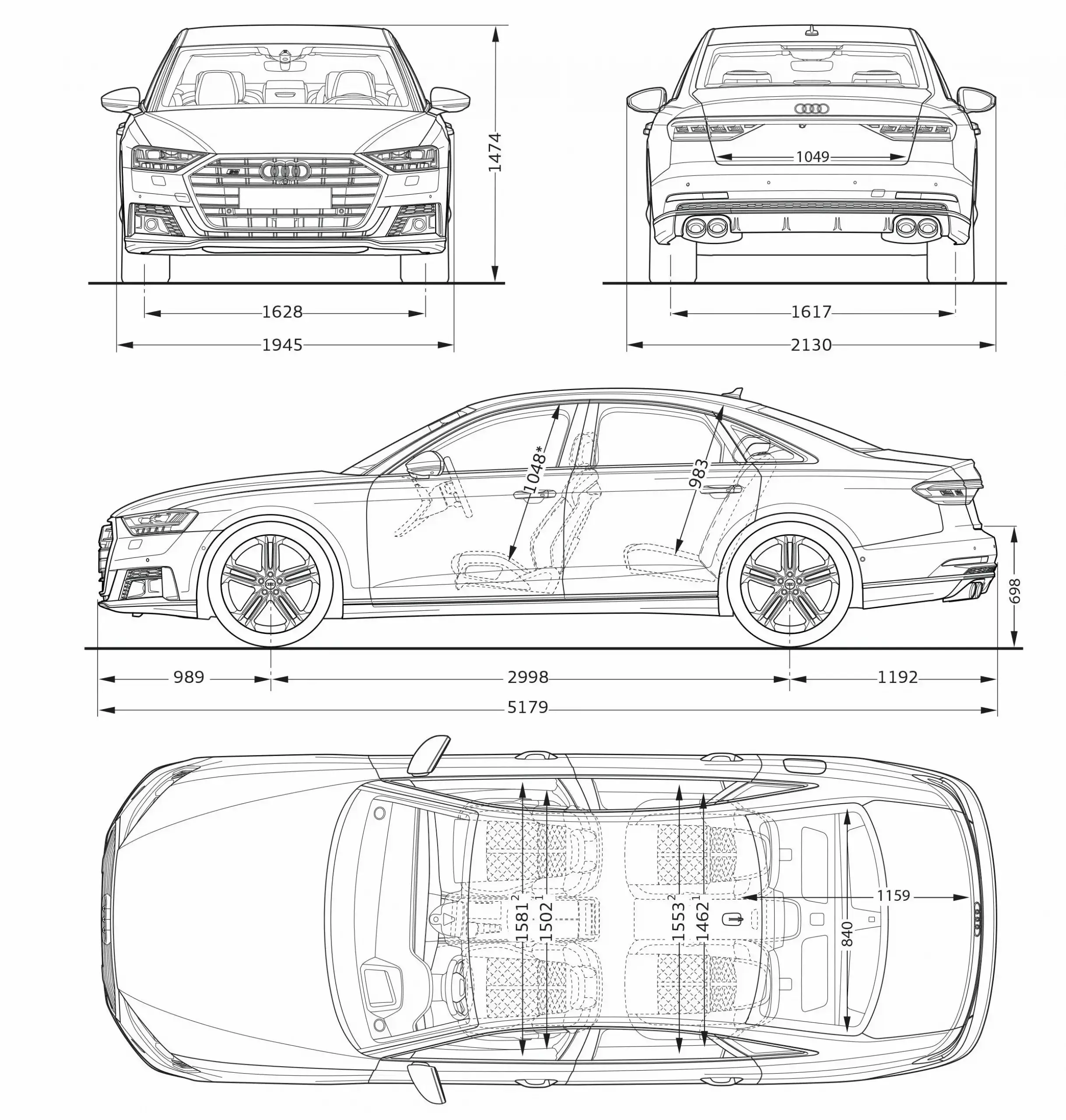 Rozmery Audi S8