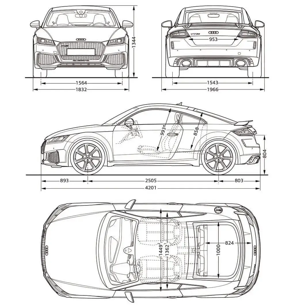 Rozmery Audi TT