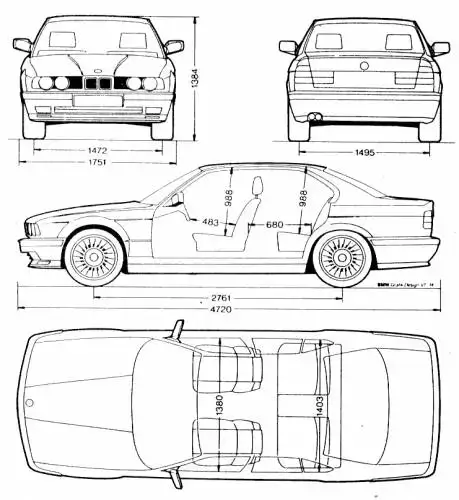 Rozmery BMW E34