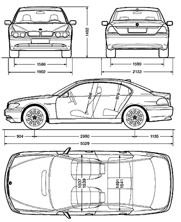 Rozmery BMW E65