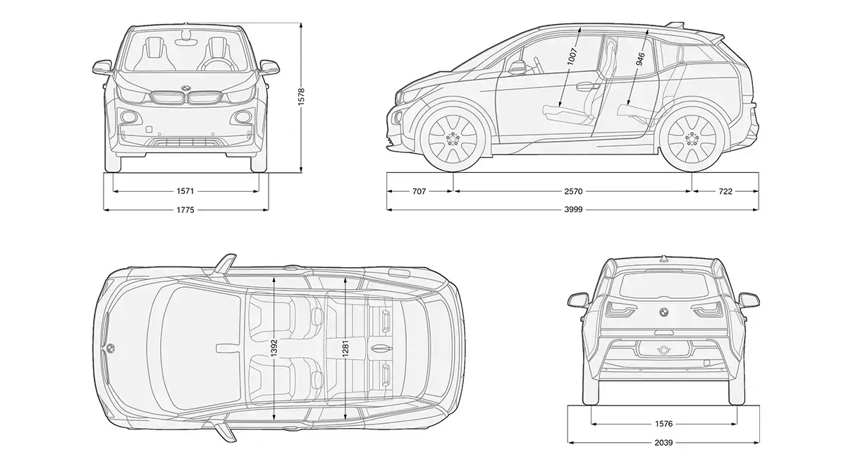 Rozmery BMW I3