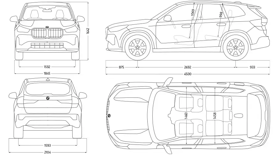 Rozmery BMW X1 U11