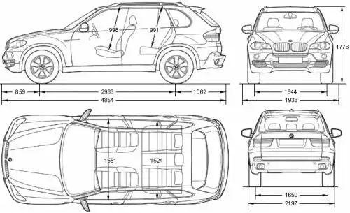 Rozmery BMW X5 E53