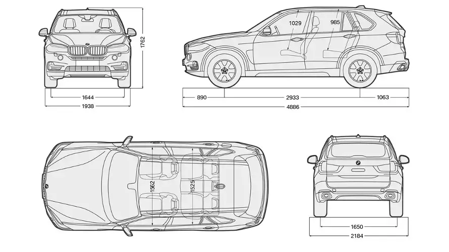 Rozmery BMW X5 E70