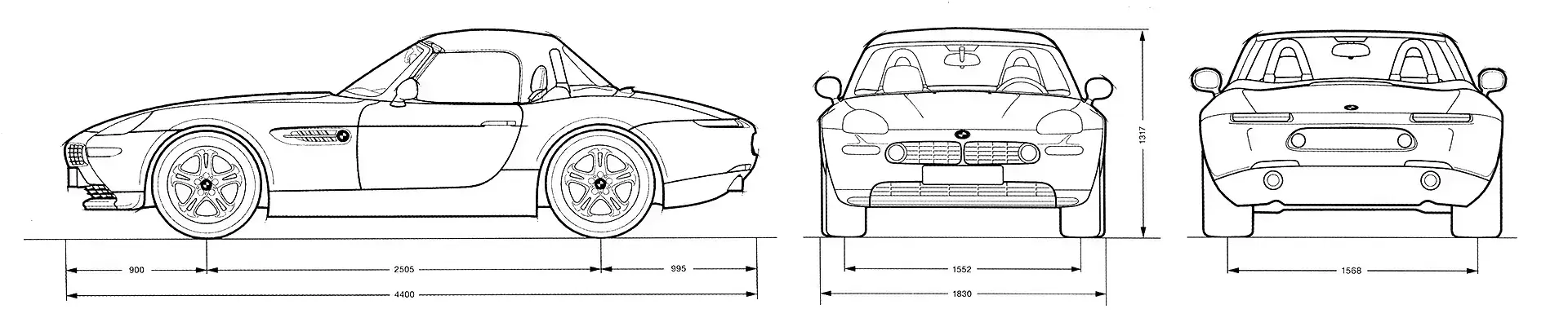 Rozmery BMW Z8