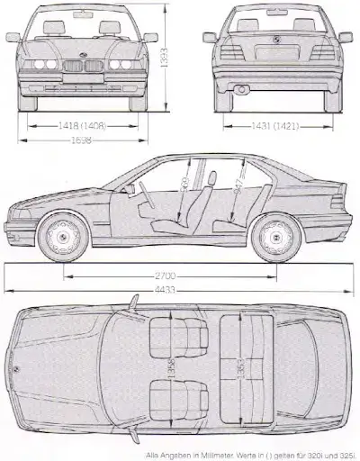 Rozmery BMW e46