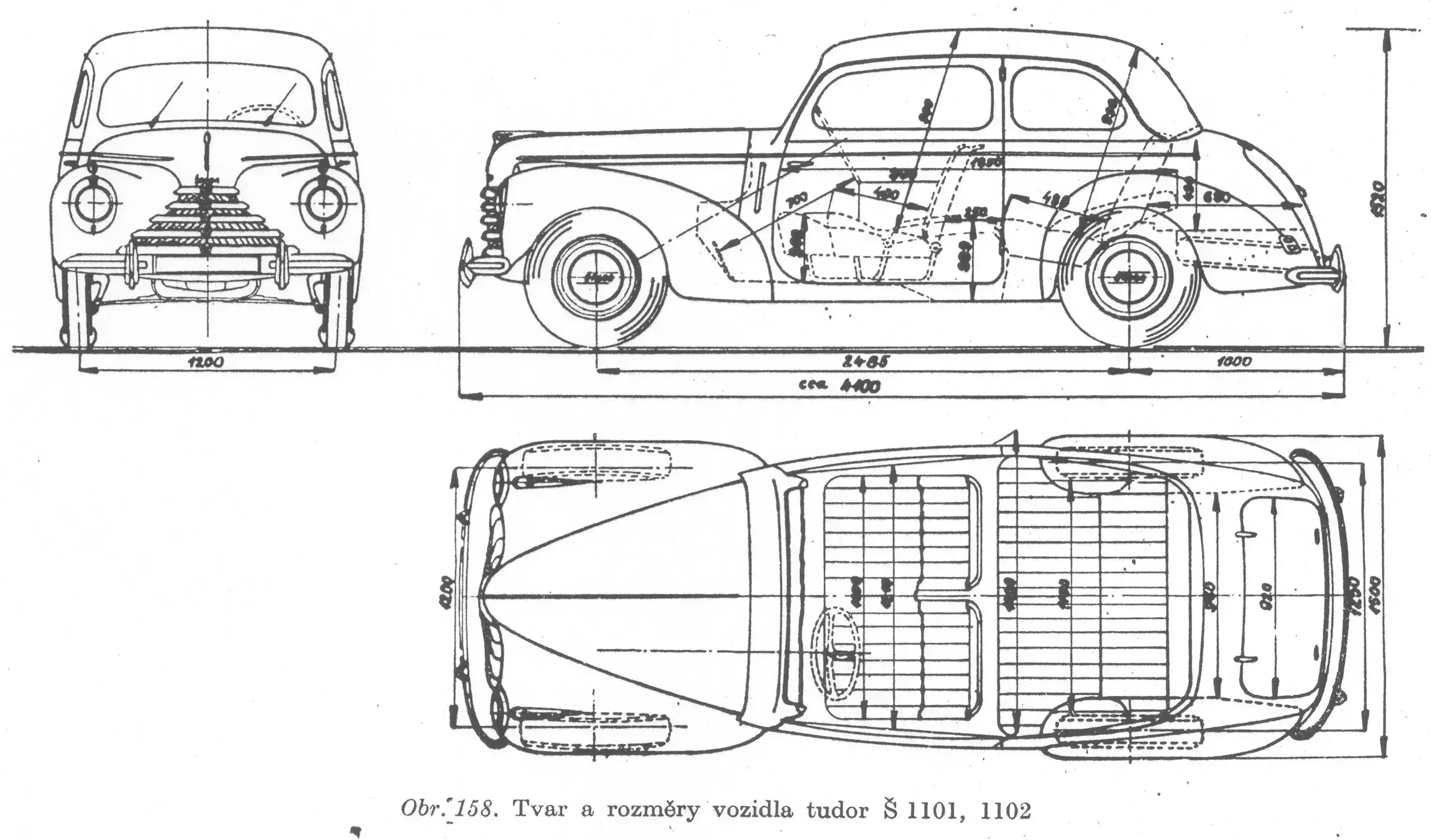 Rozmery Škoda Tudor 1101