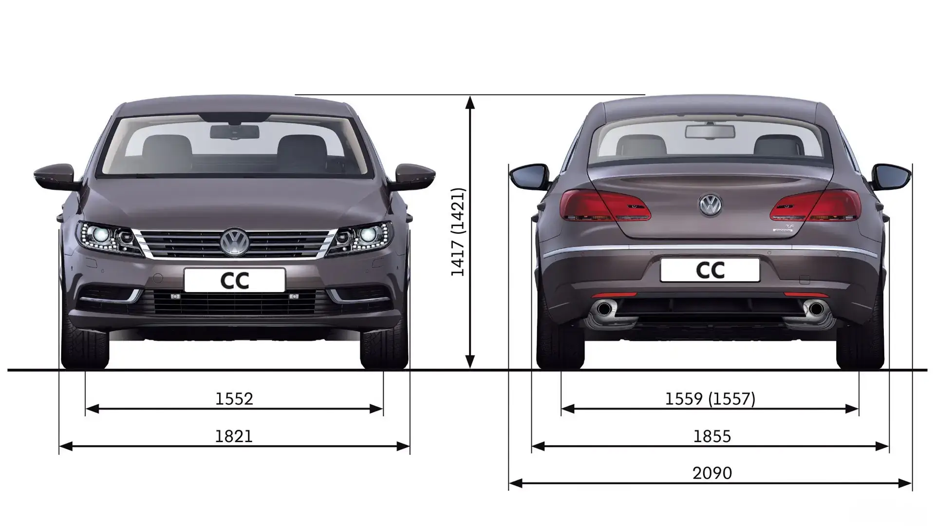 Rozmery Volkswagen Passat CC