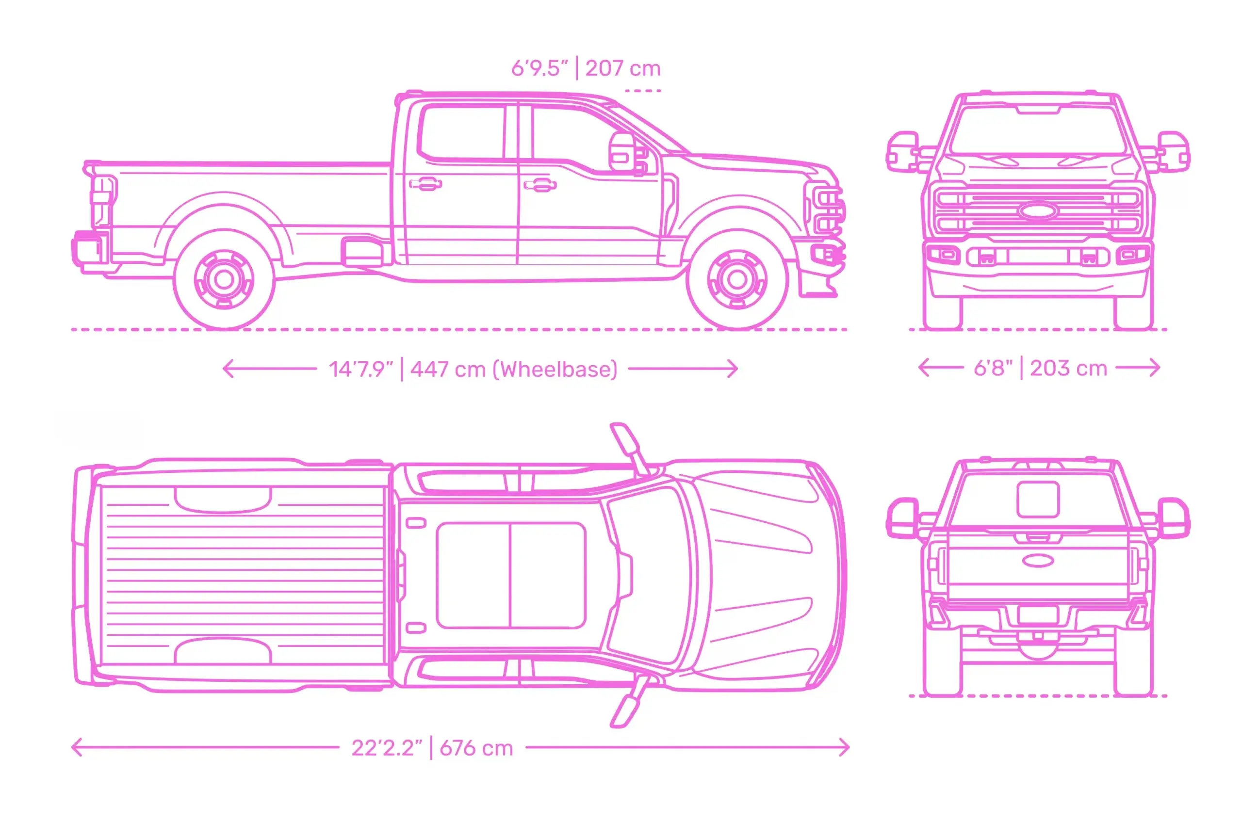 Rozmery Ford F-250