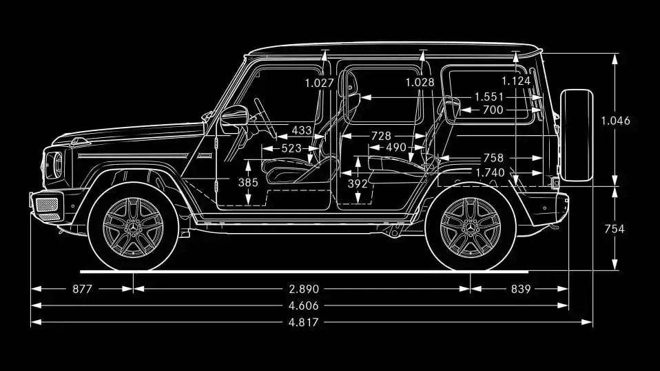 Rozmery Mercedes G