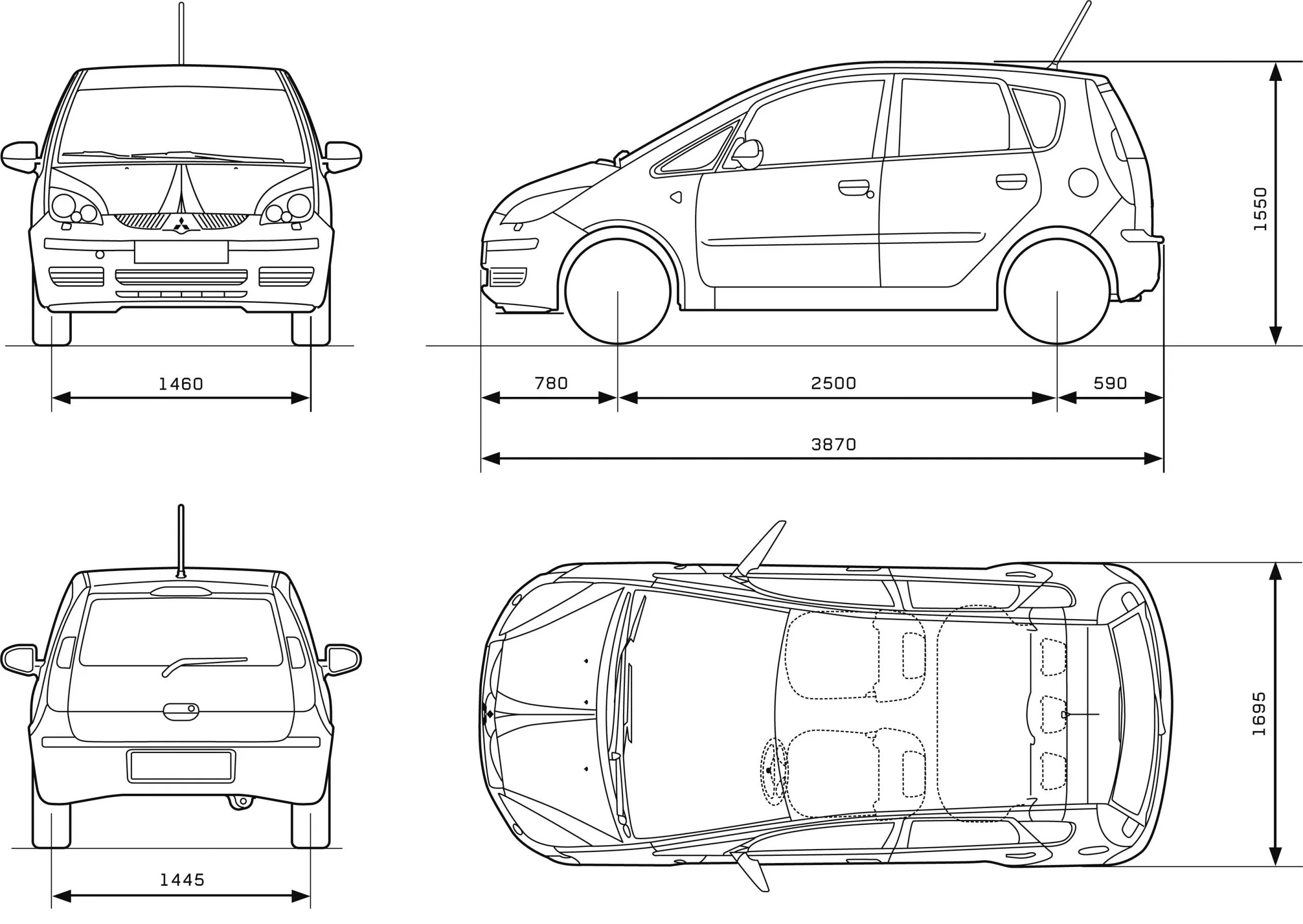 Rozmery-Mitsubishi-Colt