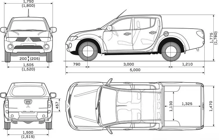 Rozmery Mitsubishi L200