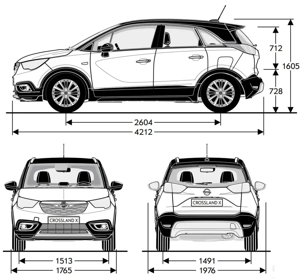 Rozmery Opel Crossland