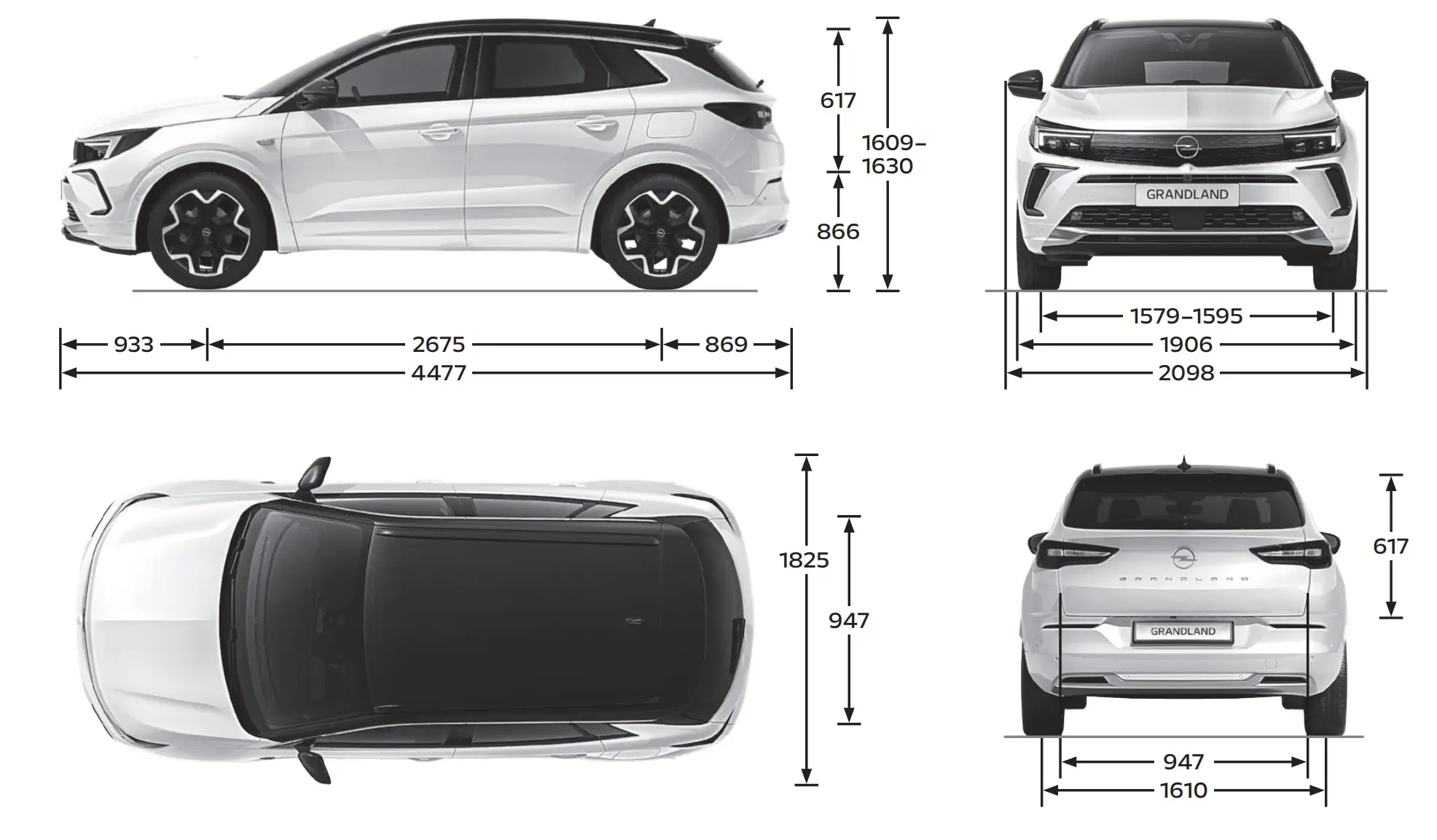 Rozmery Opel Grandland