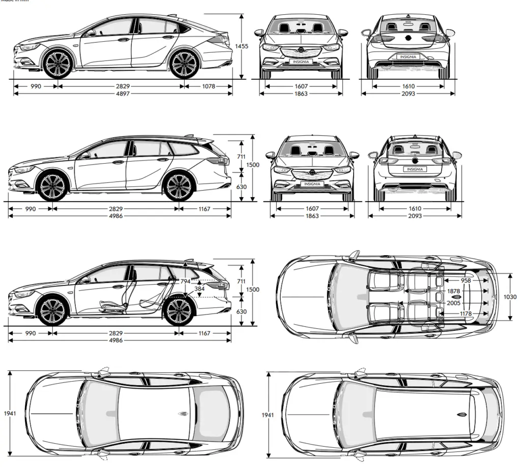 Rozmery Opel Insignia