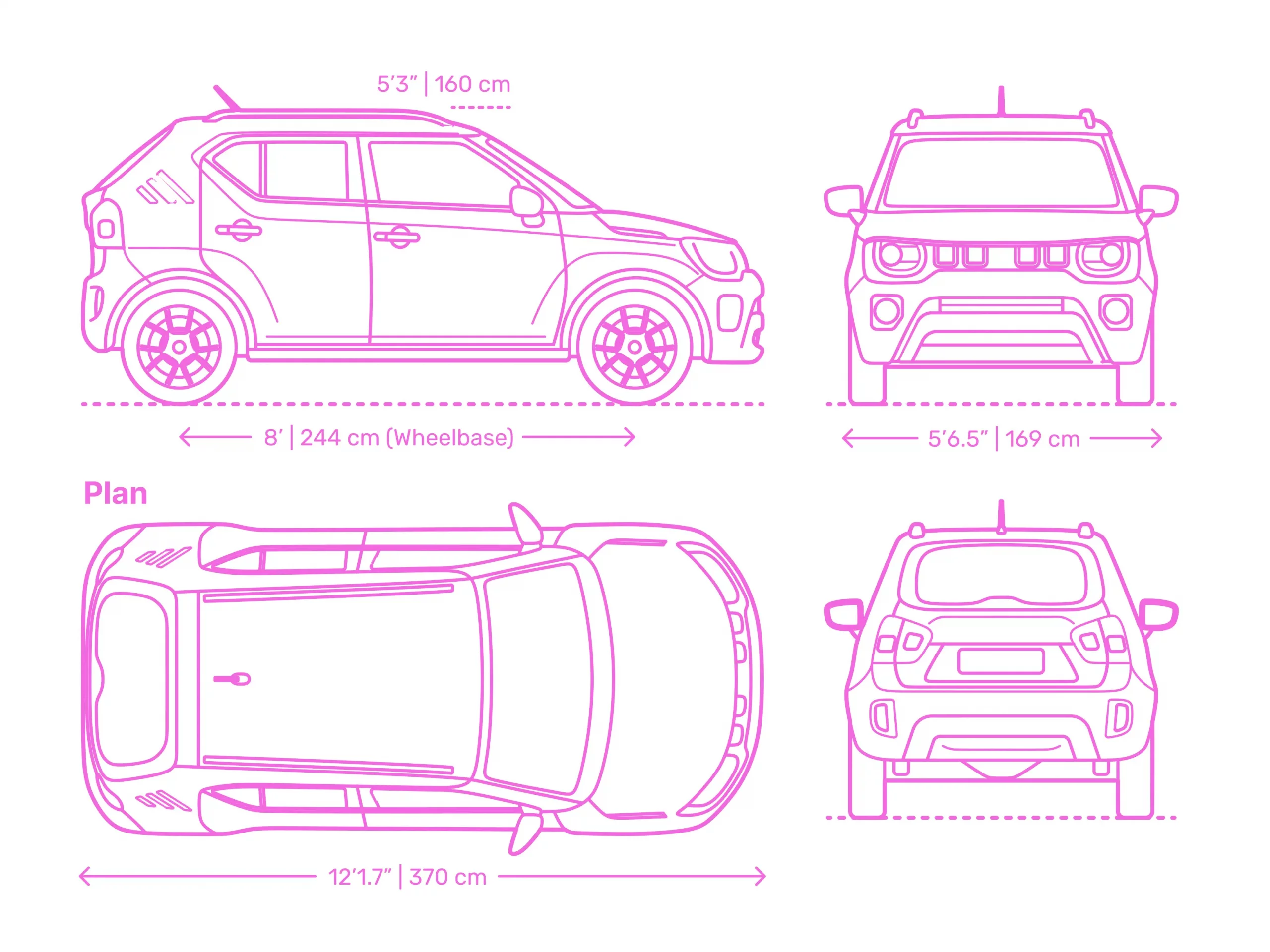 Rozmery Suzuki Ignis